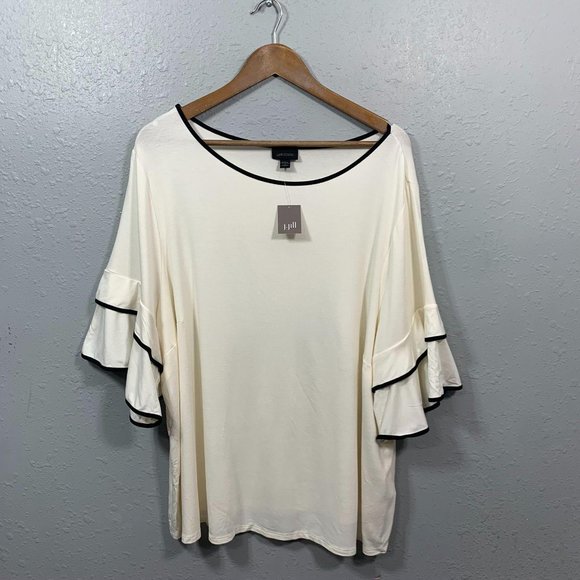 J. Jill Tops - J Jill NWT Cream Ruffle Sleeve Top Women’s Size 3X